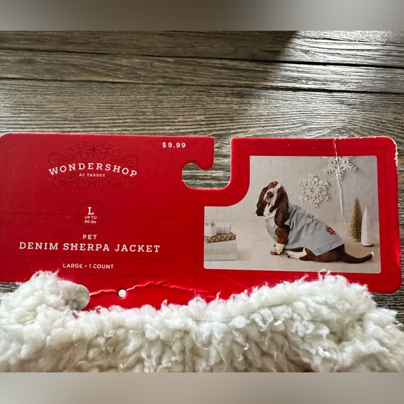 Target Wondershop Denim Sherpa Jacket -L - NWT- Never used - Picture 2 of 5